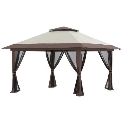 Outsunny Carpa Plegable Pop-up 4x4x2,8 M Altura Ajustable Protección Uv50+_0