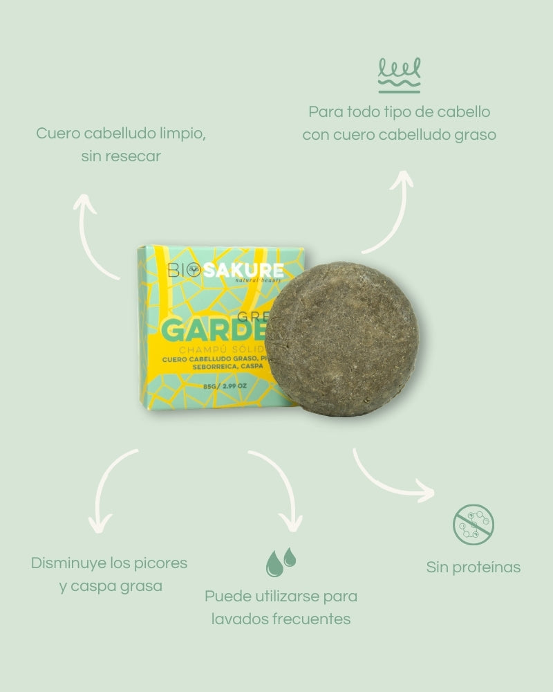 Green Garden - Champú Sólido Para Cuero Cabelludo Graso 85 G Bio Sakure_1