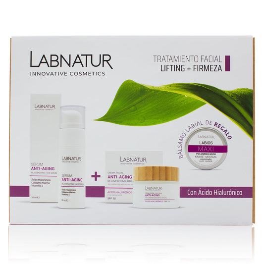 Pack Lifting + Firmeza Labnatur | Sérum y Crema Facial + Bálsamo Voluminizador de Regalo | Ácido Hialurónico_0