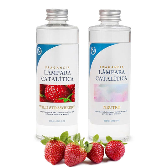 Pack Ahorro 2x Fragancias Lámpara Catalítica 200ml: 1 Aroma Wild Strawberry + Limpiador Neutro_0