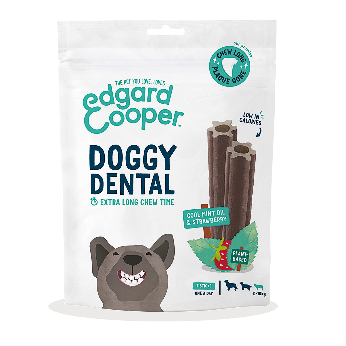 Doggy Dental para Perros Pequeños Menta y fresa Edgard Cooper 7 sticks