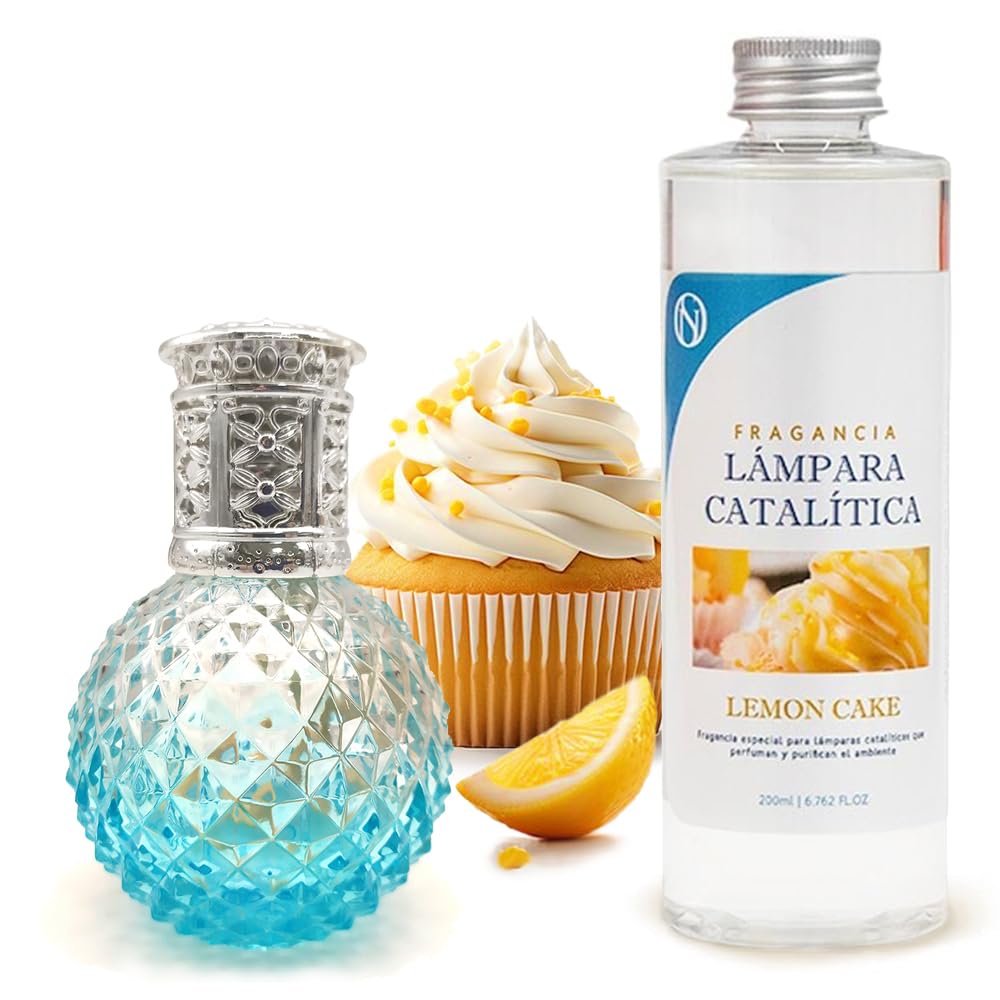 Lámpara Catalítica Blue Diamonds + Aroma Lemon Cake 500ml - Elimina Malos Olores, Impurezas Y Perfuma_0