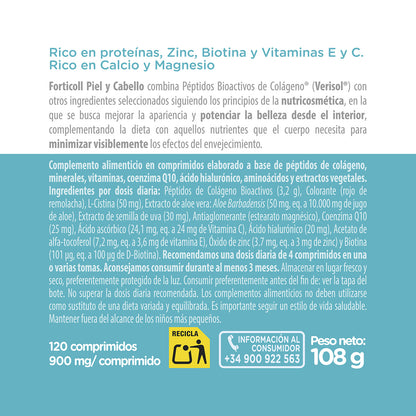 Colágeno BioActivo Piel y Cabello Forticoll 120 comprimidos