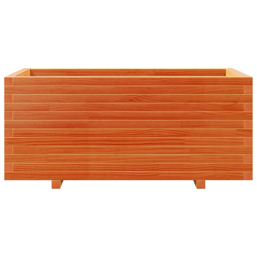 Jardinera Madera Maciza De Pino Marrón Cera 110x60x49,5 Cm_4