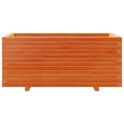 Jardinera Madera Maciza De Pino Marrón Cera 110x60x49,5 Cm_4