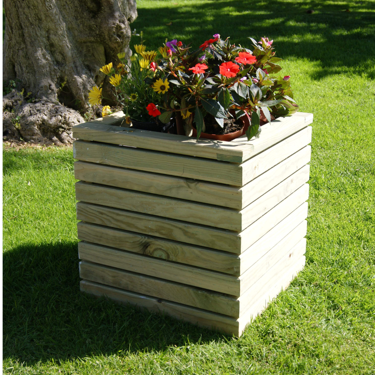 Jardinera Luxe De Madera Tratada Vidahuerto 40x40x40 Cm._2