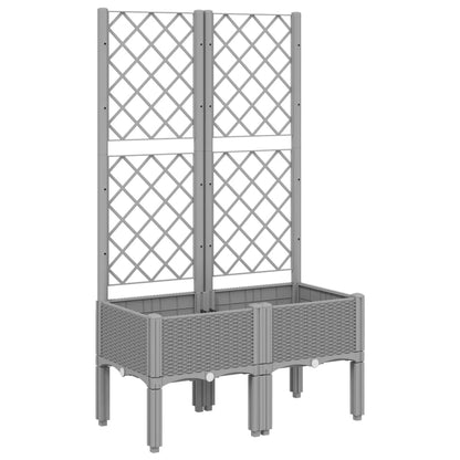 Jardinera Con Enrejado Pp Gris Claro 80x40x142 Cm_0