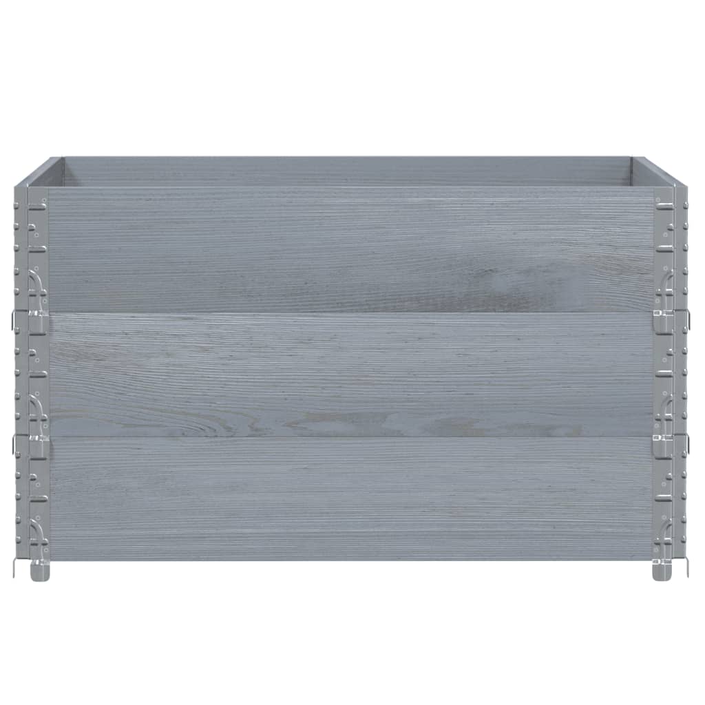Jardinera De Madera Maciza De Pino Gris 100x100 Cm_2