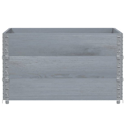 Jardinera De Madera Maciza De Pino Gris 100x100 Cm_2