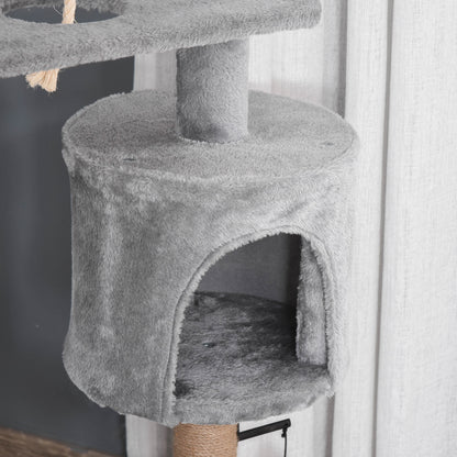 Pawhut Árbol Rascador Para Gatos Altura 120 Cm Plataformas Cueva Hamaca Bola_4