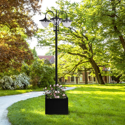 Outsunny Farol Solar De Jardín 189 Cm Con 18 Luces Led Blanca Fría 6000k Ip44_1
