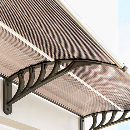 Marquesina Exterior Policarbonato Outsunny 300x96x27 Cm Marrón_3