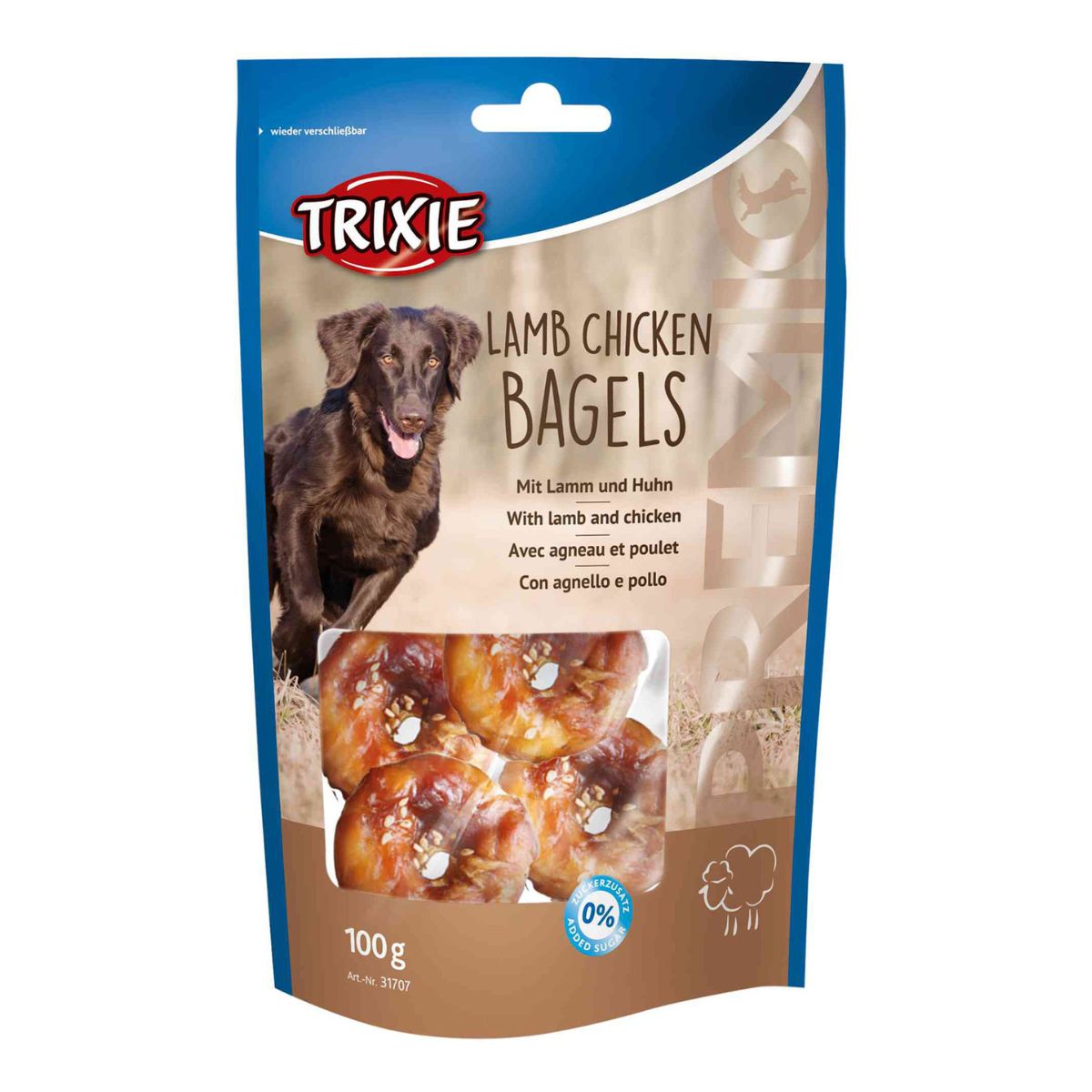 Snack PREMIO Lamb Chicken Bagels 100 g, Trixie