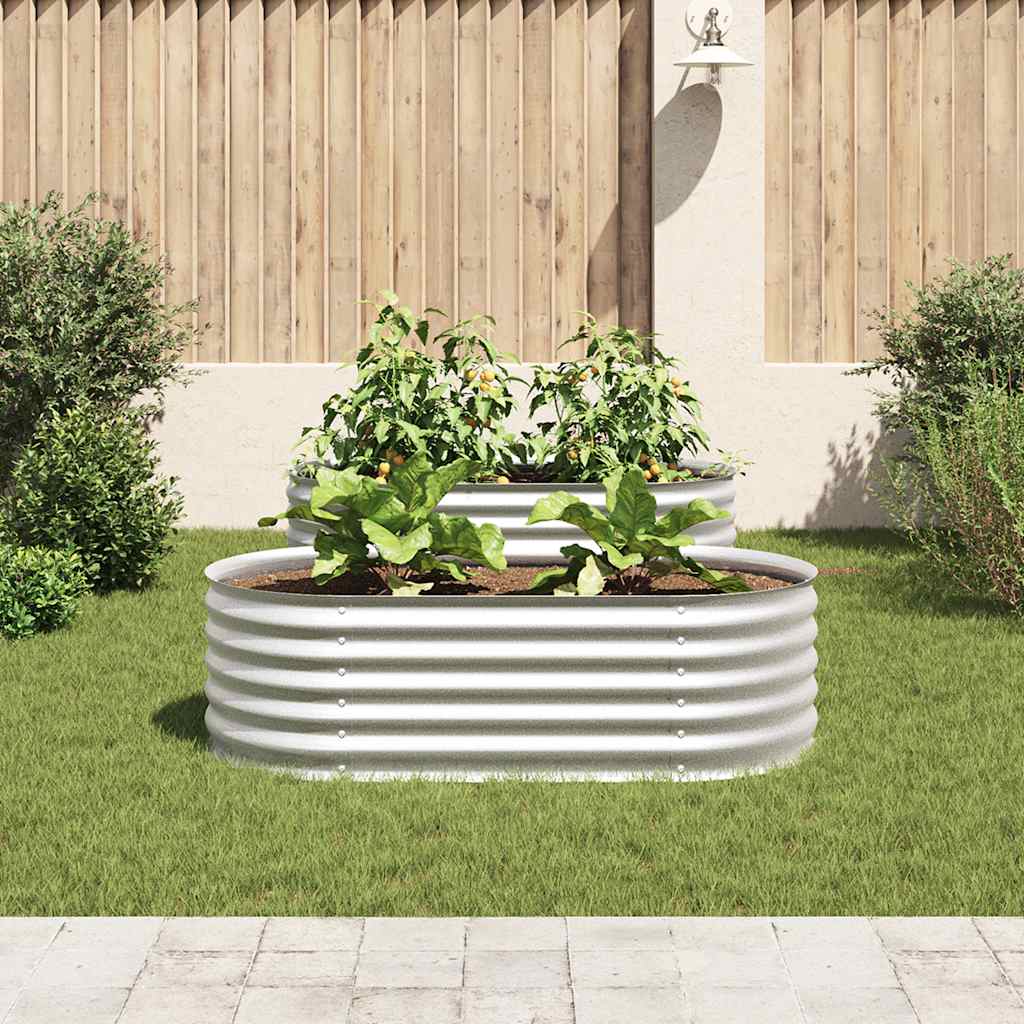 Arriate De Acero Galvanizado Plateado 160x80x44 Cm_2