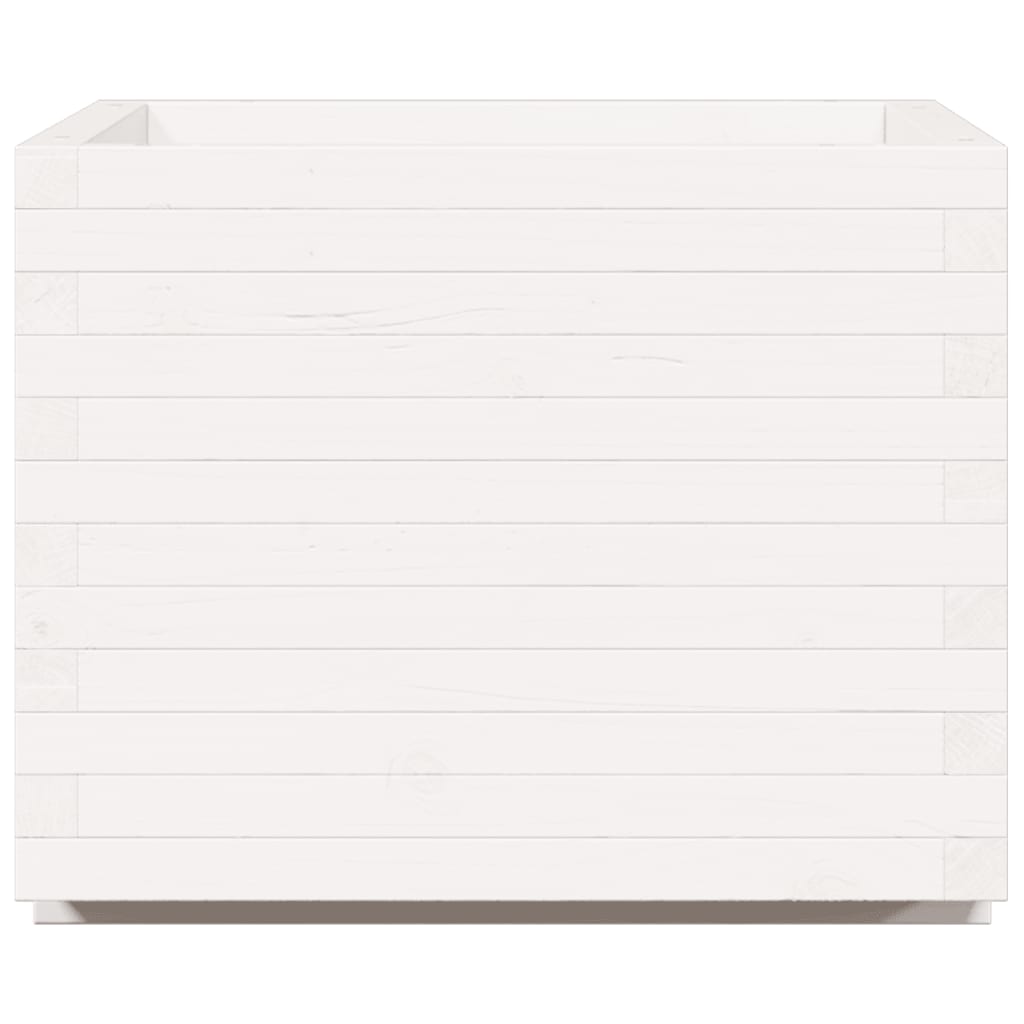 Jardinera Madera Maciza De Pino Blanco 60x60x49,5 Cm_5
