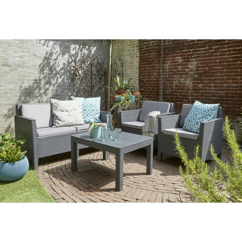 Conjunto muebles de jardín Chicago Lounge Grafito  Keter
