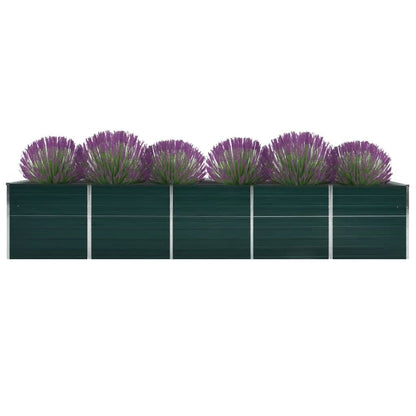 Arriate De Jardín De Acero Galvanizado Verde 400x80x77 Cm_0