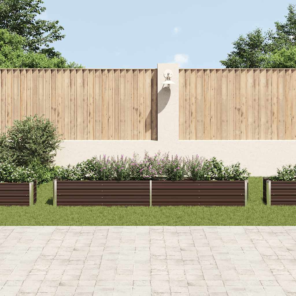 Arriate De Jardín De Acero Galvanizado Marrón 320x40x45 Cm_2