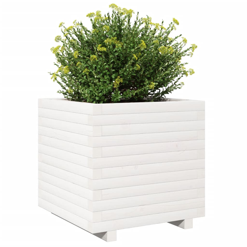 Jardinera Madera Maciza De Pino Blanco 50x50x49,5 Cm_3