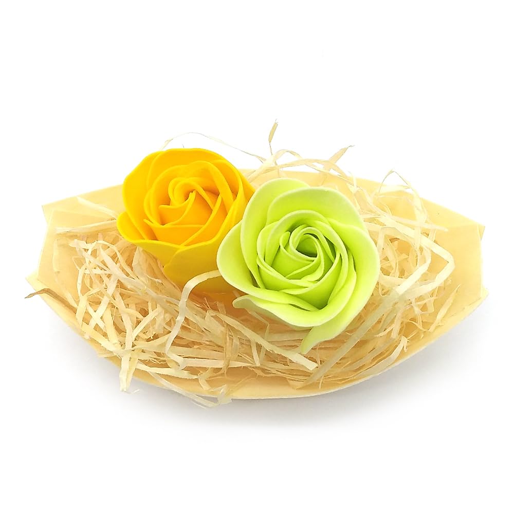 Barca Con Flores Para Regalo Invitados (amarillo) - Rosas De Jabón Para Baño Aromático. Detalle Original Para Eventos_1