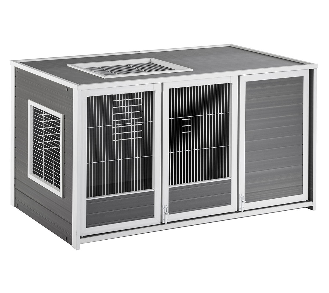Conejera Nantes Con Madriguera - Ideal Para Conejos Y Cobayas - Para Interior/exterior - Tres Puertas De Acceso_1