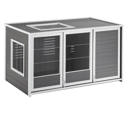Conejera Nantes Con Madriguera - Ideal Para Conejos Y Cobayas - Para Interior/exterior - Tres Puertas De Acceso_1