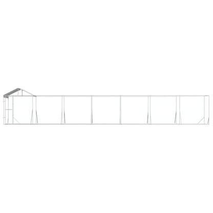 Perrera De Exterior Con Techo Acero Galvanizado Plata 14x2x2,5m_4