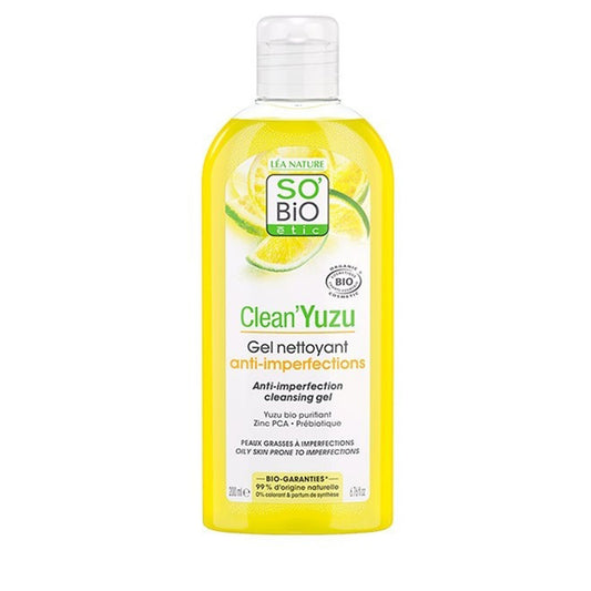 Gel limpiador anti imperfecciones clean yuzu Sobio 200 ml