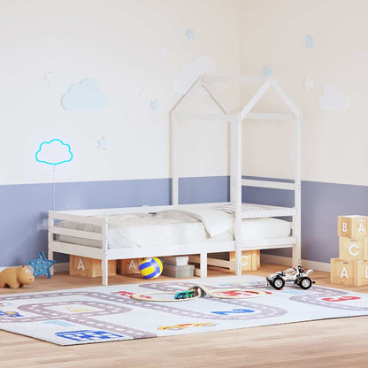 Techo De Cama Infantil Madera Maciza Blanco 118x70x176,5 Cm_1