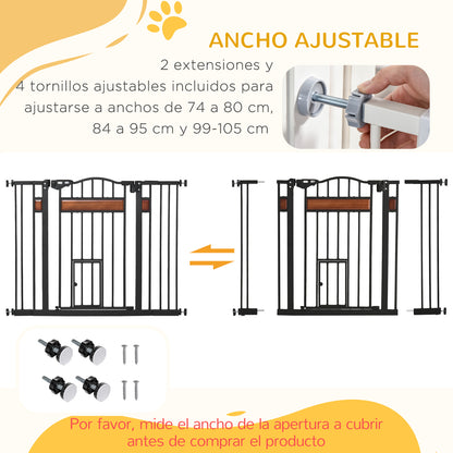 Pawhut Barrera De Seguridad Extensible Para Puertas Y Escaleras 93x76,2 Cm Negro_5