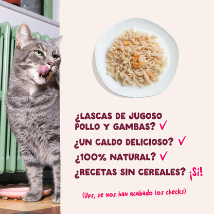 Filetes de pollo con gambas para gatos Edgard &amp; Cooper 70 g