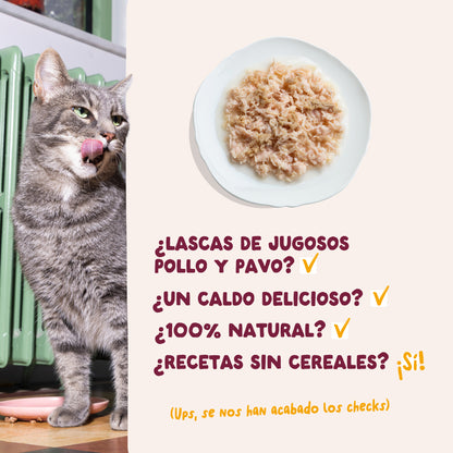 Filetes de pollo con pavo para gatos Edgard &amp; Cooper 70 g