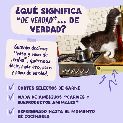 Sobres de comida húmeda Pato &amp; Pavo en Salsa para Gatos Adultos | Edgard &amp; Cooper 85 g
