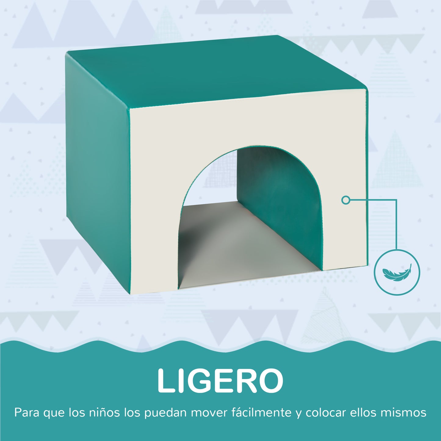 Homcom 4 Bloques De Espuma Para Niños Tapizados En Cuero Sintético 150x50x39 Cm_5