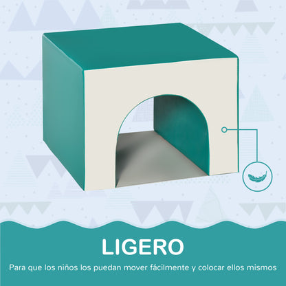 Homcom 4 Bloques De Espuma Para Niños Tapizados En Cuero Sintético 150x50x39 Cm_5