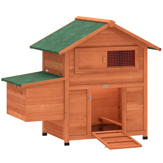 Gallinero Pawhut Madera De Abeto, Metal Naranja 113.5x67.5x95.5 Cm_0