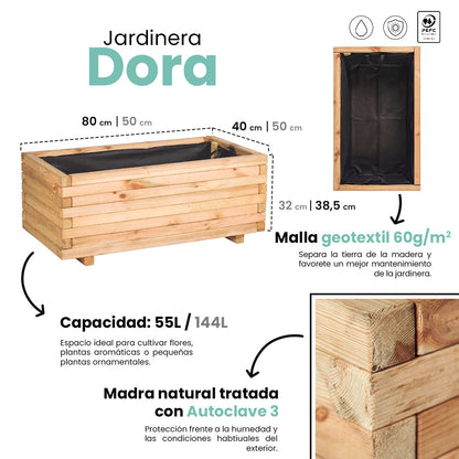 Jardinera De Madera Dora Planter 32x80x40 Cm Nortene_5