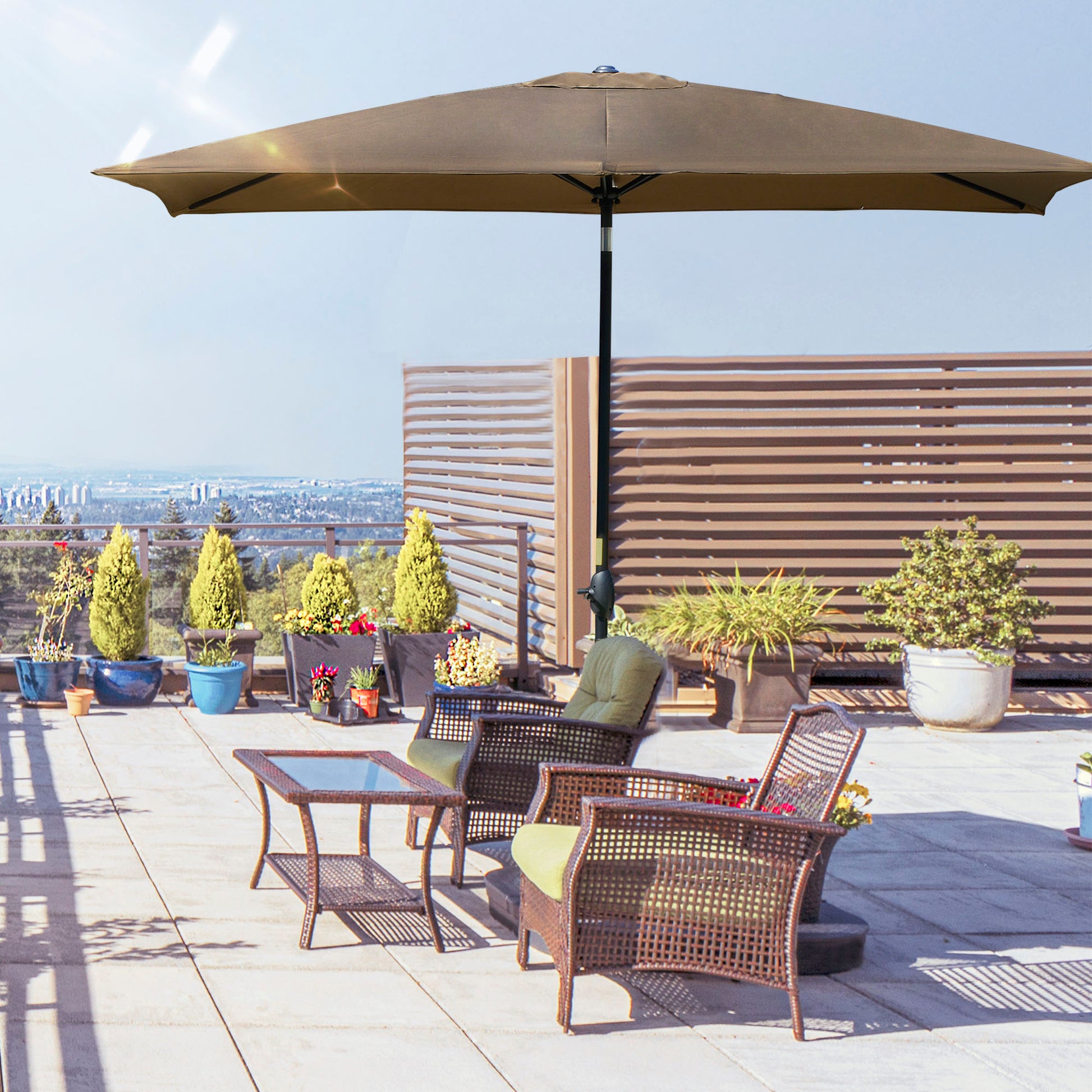 Outsunny Sombrilla De Jardín 290x200x248 Cm Protección Uv50+ Aluminio Inclinable_1