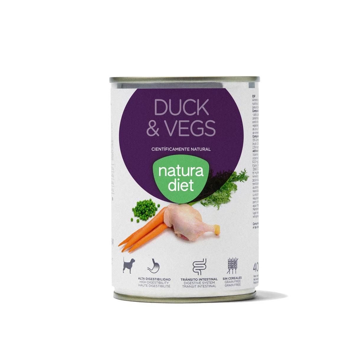 Natura Diet Dog Duck & Vegs Comida húmeda para perros 400g