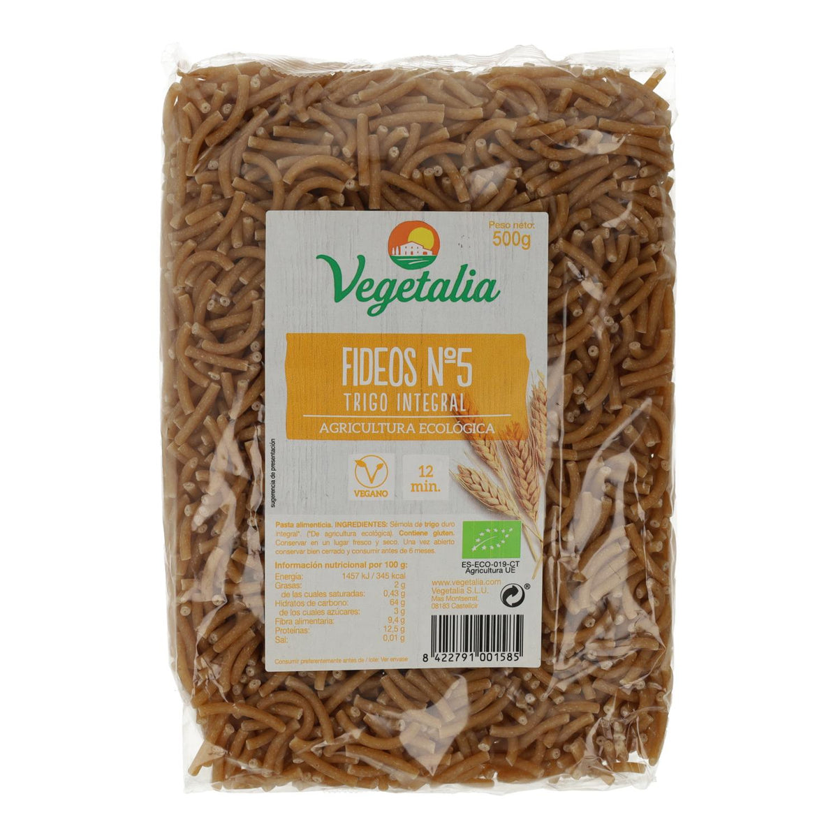 Fideos nº5 de Trigo Integral Bio Vegetalia 500 g
