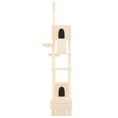 Árbol Rascador Para Gatos De Suelo A Techo Crema 277-303 Cm_2