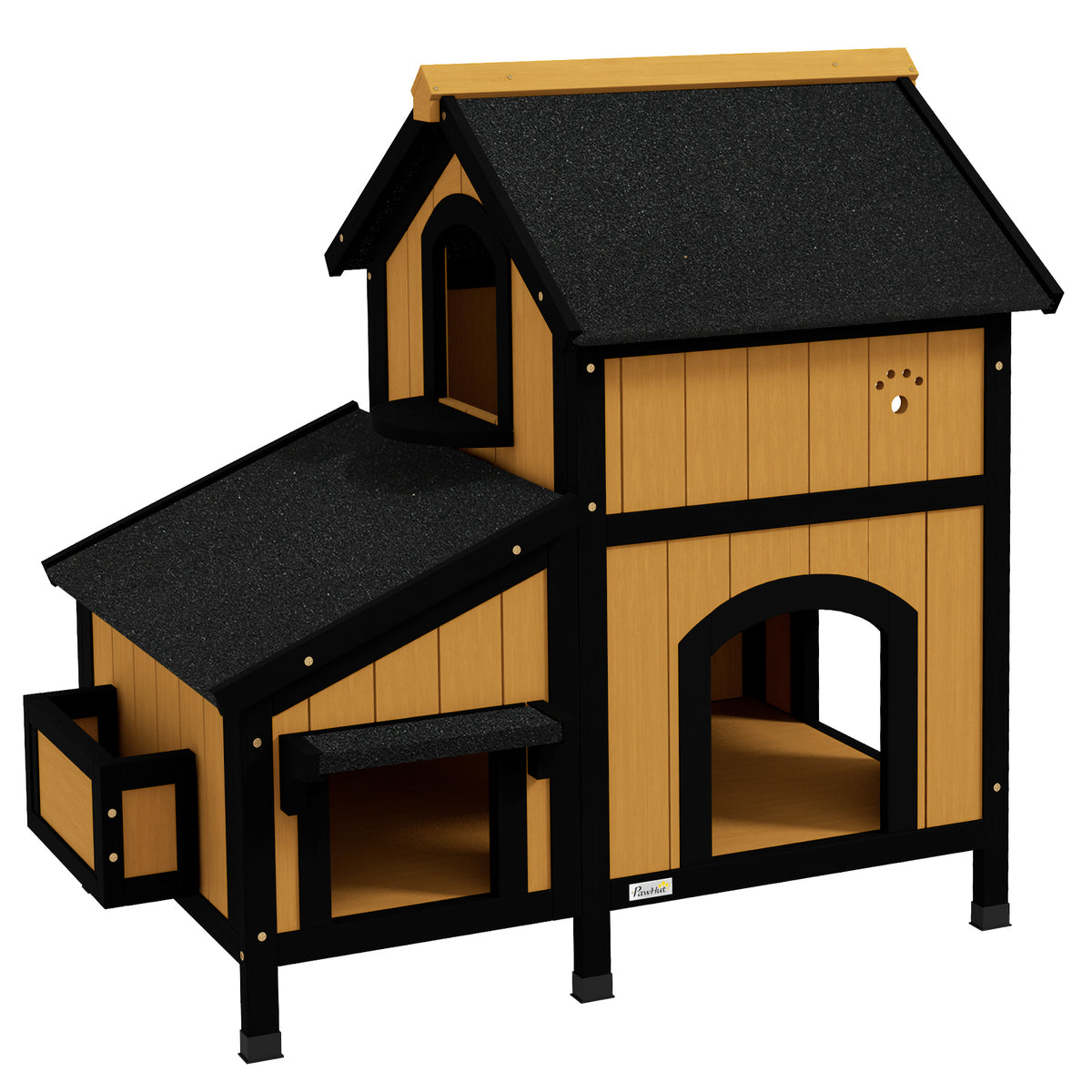 Pawhut Caseta Para Gatos De Madera Con Macetero 96x65x85,5 Cm Natural_0