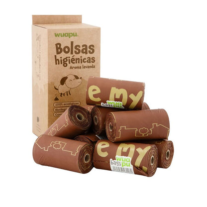 Pack 8 Rollos De Bolsas Higiénicas Biodegradables Recoge Excrementos De Perro. Rollos De 15 Bolsas_0