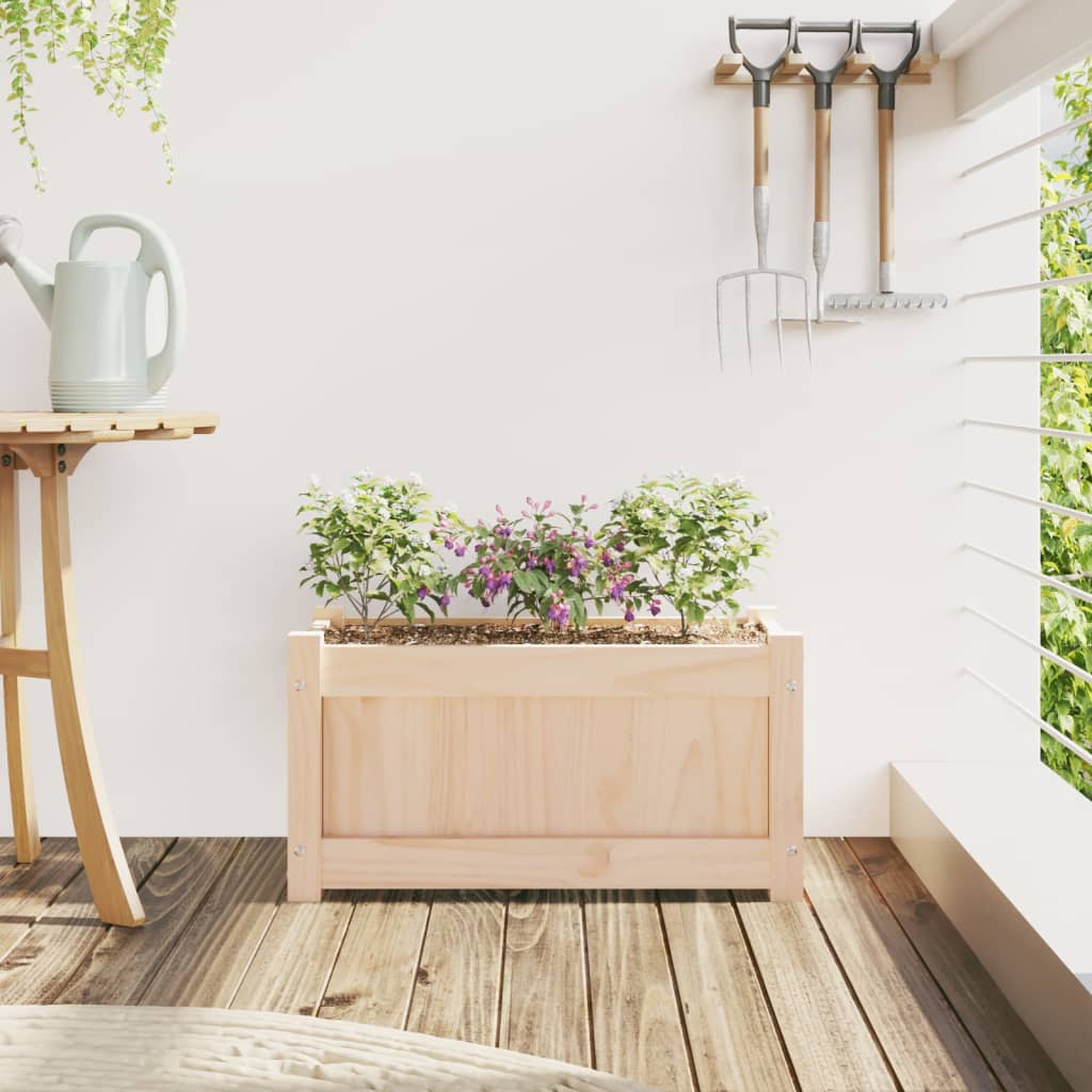 Jardinera De Madera Maciza De Pino 60x31x31 Cm_2