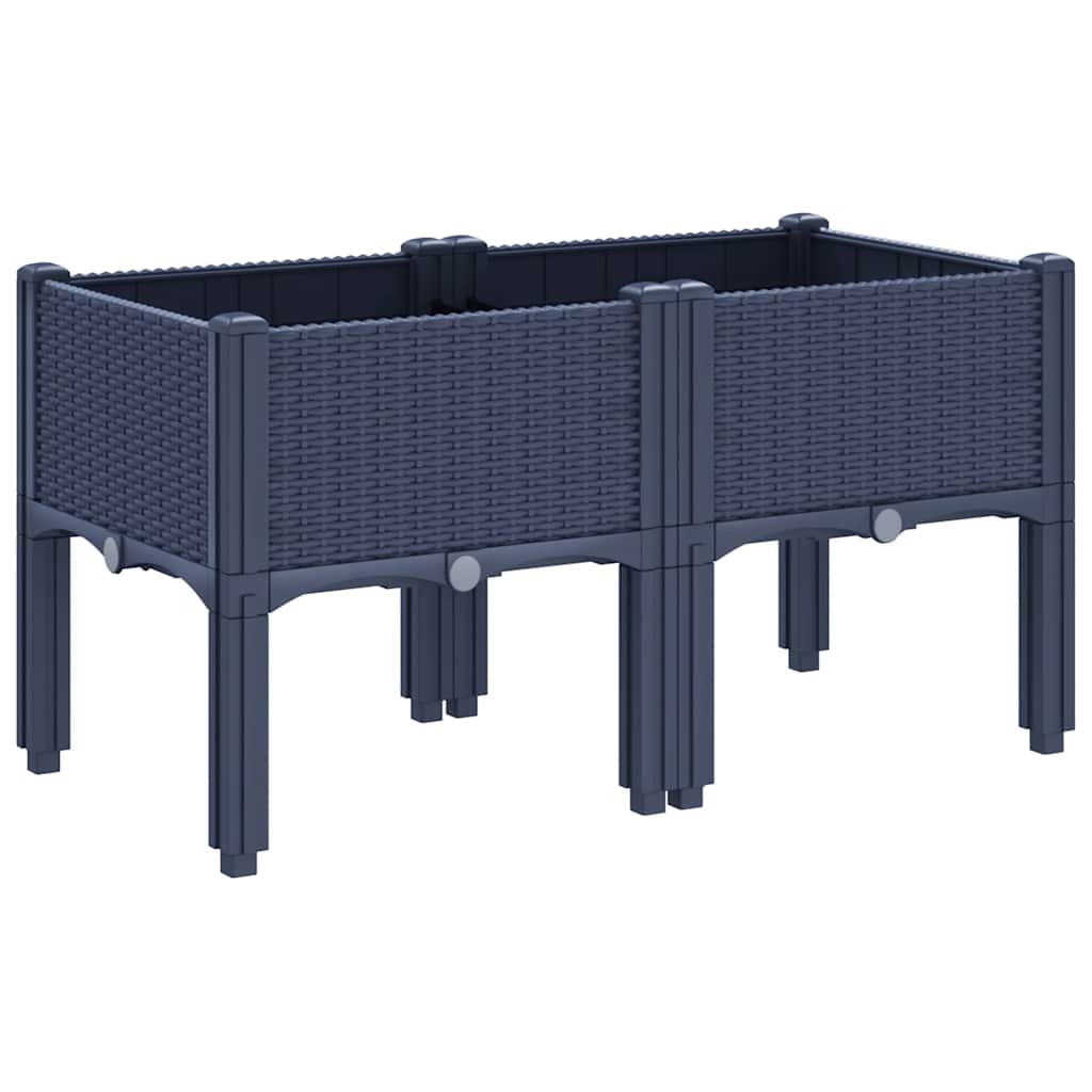 Jardinera Con Patas Pp Azul Gris 80x40x42 Cm_4
