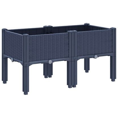 Jardinera Con Patas Pp Azul Gris 80x40x42 Cm_4