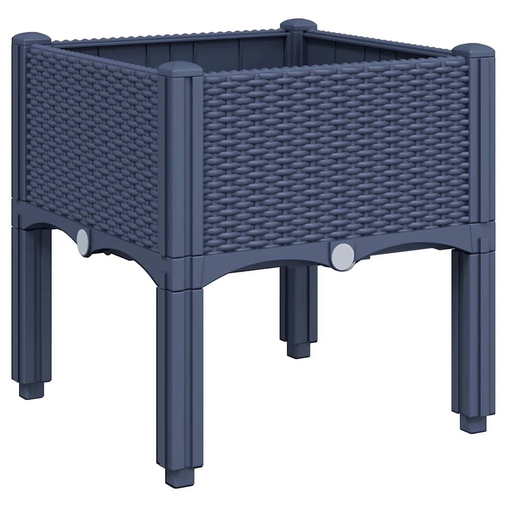 Jardinera Con Patas Pp Azul Gris 40x40x42 Cm_0