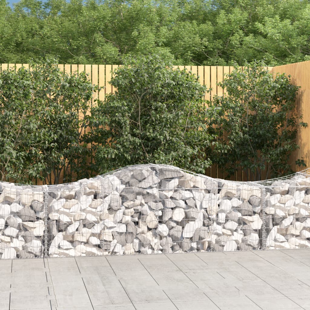 Cestas De Gaviones 15 Uds Forma De Arco Hierro 200x50x60/80 Cm_1
