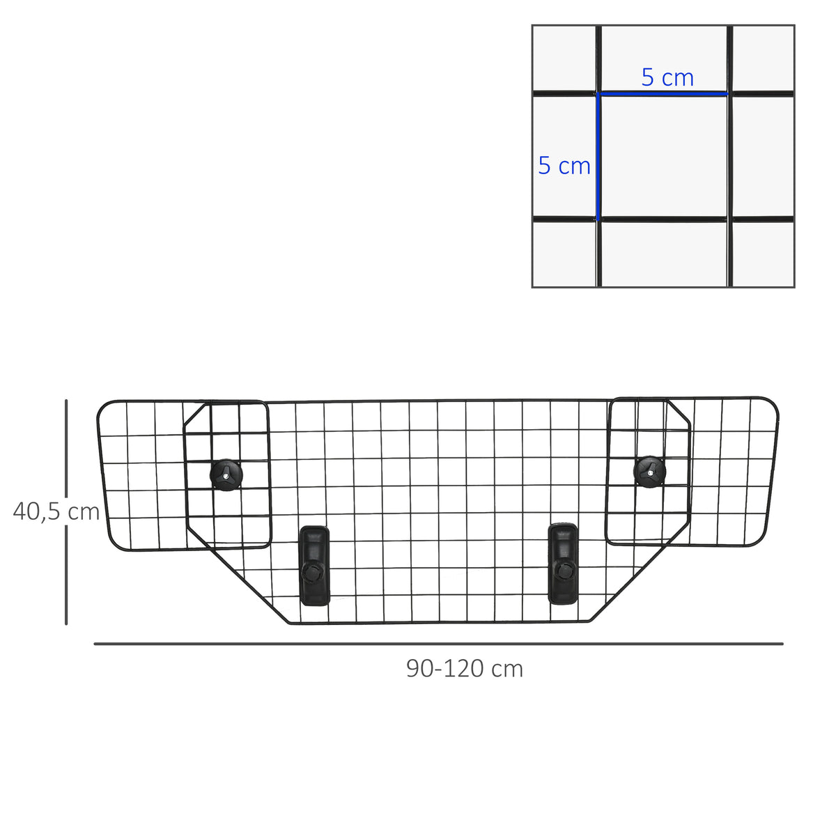 Pawhut Rejilla Seguridad De Coche Para Perros Extensible Universal 90-120x40,5cm_2