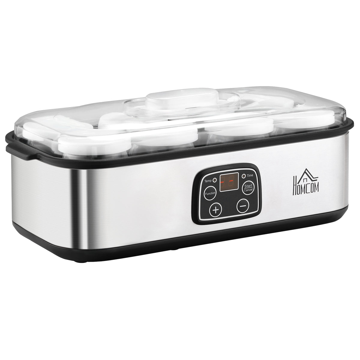 Homcom Yogurtera Capacidad 1,44l Con 8 Tarros 180ml Temporizador Y Termostato_0
